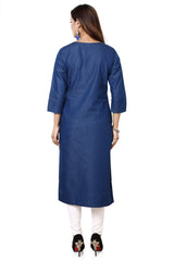 Denim Solid Kurta