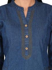Denim Solid Kurta