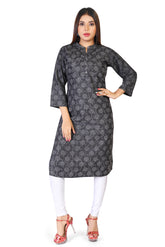 Black Denim allover Butta Printed Kurta
