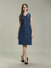 Denim Solid One piece Both Side Pocket with belt