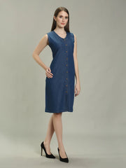 Denim Solid One piece Both Side Pocket with belt