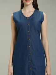 Denim Solid One piece Both Side Pocket with belt