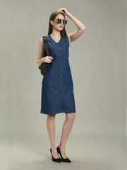 Denim Solid One piece Both Side Pocket with belt