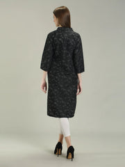 Denim Printed Apple Straight Kurti One Side Pocket