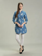 Denim Printed Apple Cut Kurti