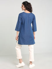 Denim Embroidered Kurti