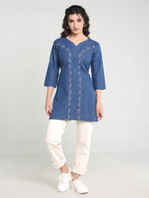 Denim Embroidered Kurti