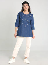 Denim Embroidered Kurti