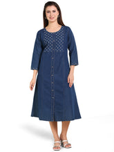 Denim Embroidered Dress