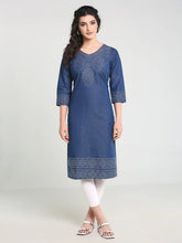 Denim Badhni Printed Kurta