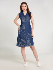 Denim Embroidered Kurti