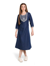 Denim Embroidered Tabla Dress