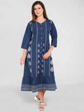 Denim A Line Printed W Flair Dress