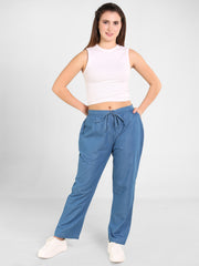 Denim Solid Pant