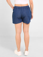 Denim Solid Shorts
