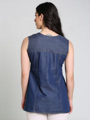 Denim DMC stich SL Round V Neck Kurti