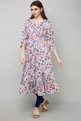 Multicolor Georgette Printed Dress