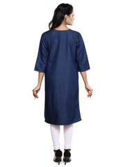 Blue Denim Straight Kurta