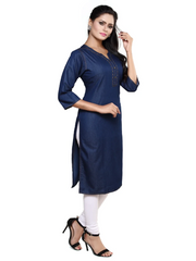 Blue Denim Straight Kurta