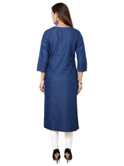 Light Blue Denim Straight Kurta
