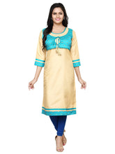 Straight Embroided Fawn Kurta