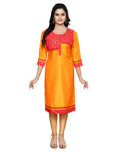 Straight Embroided Orange Kurta