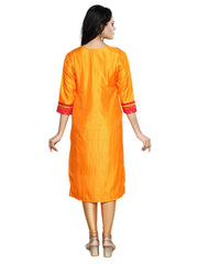 Straight Embroided Orange Kurta