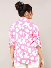 Pink Cotton Printed Shirt