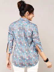 Multi color Cotton Straight Shirt