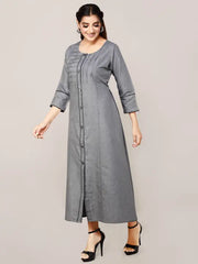 Grey Denim Straight Kurta
