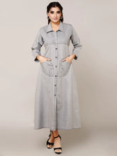 Grey Denim Straight Dress