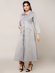 Grey Denim Straight Dress
