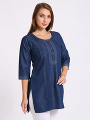 Blue Denim Straight Kurti