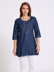 Blue Denim Straight Kurti