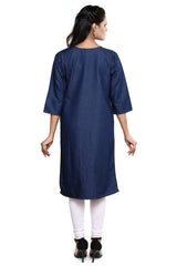 Denim Solid Kurta