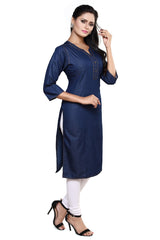 Denim Solid Kurta