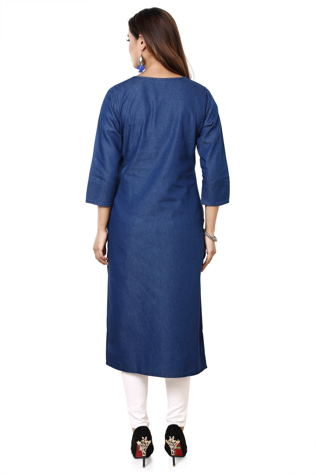 Denim Solid Kurta