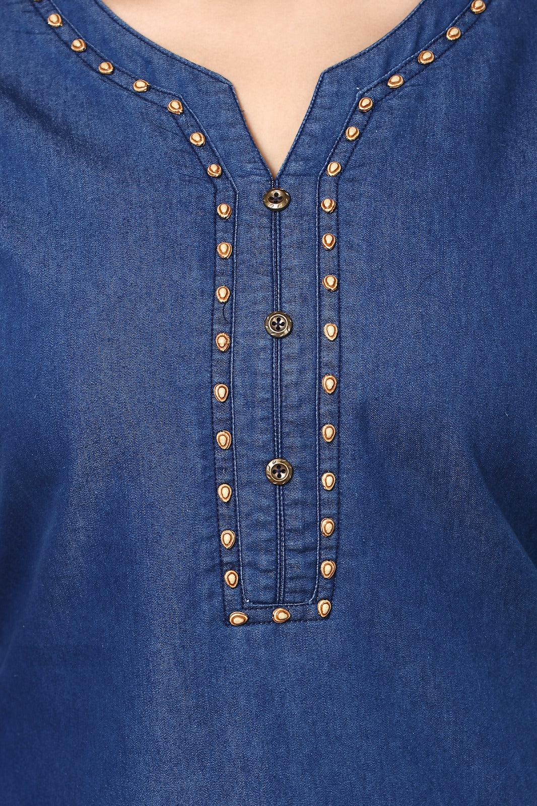 Denim Solid Kurta