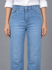 Ice Blue Stretchable Denim Straight Fit Jeans - Havva Fashion - Image 4