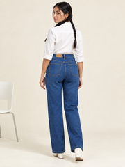Blue Stretchable Denim Straight Fit Jeans - Havva Fashion - Image 3