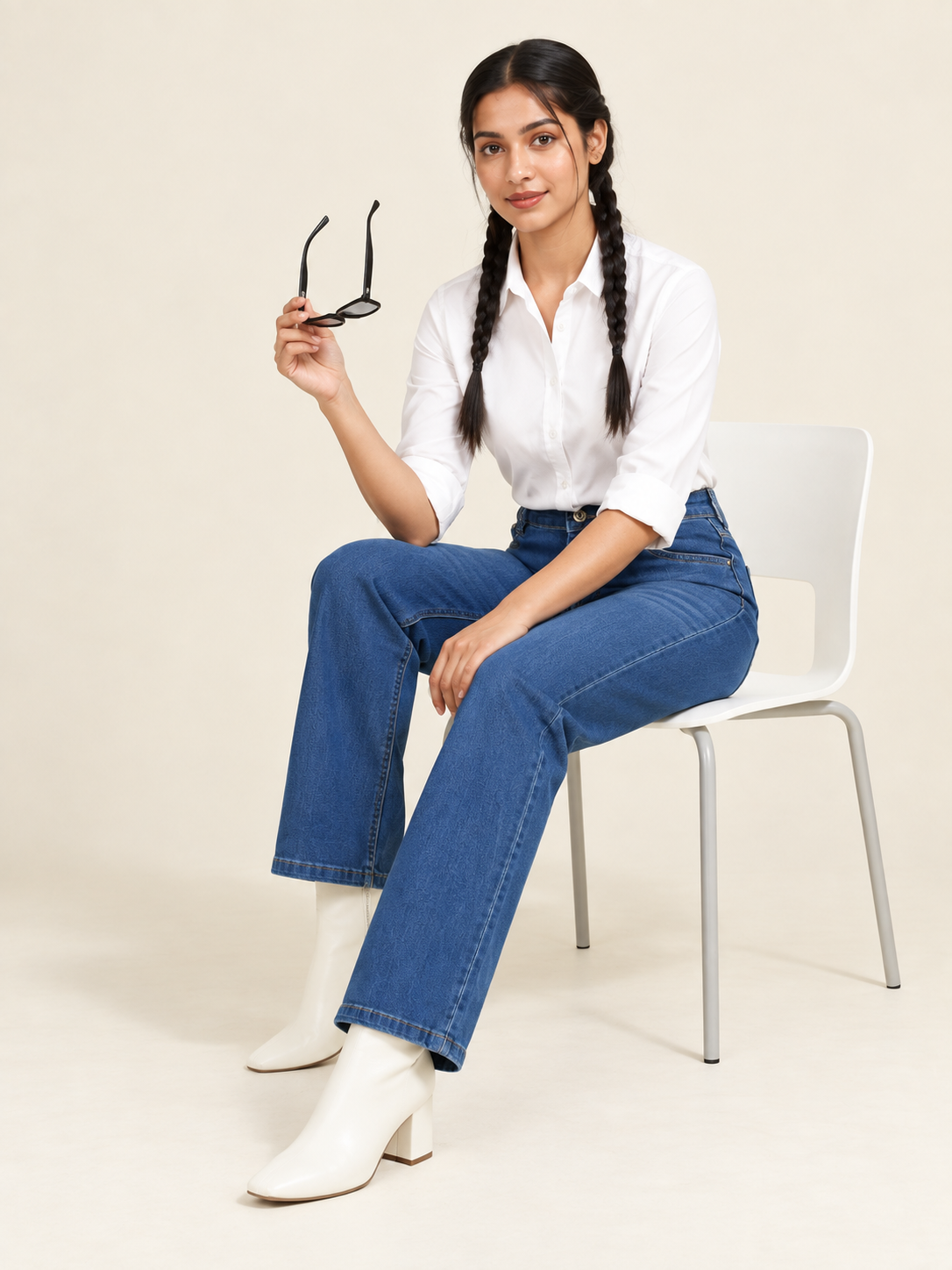 Blue Stretchable Denim Straight Fit Jeans - Havva Fashion - Image 2