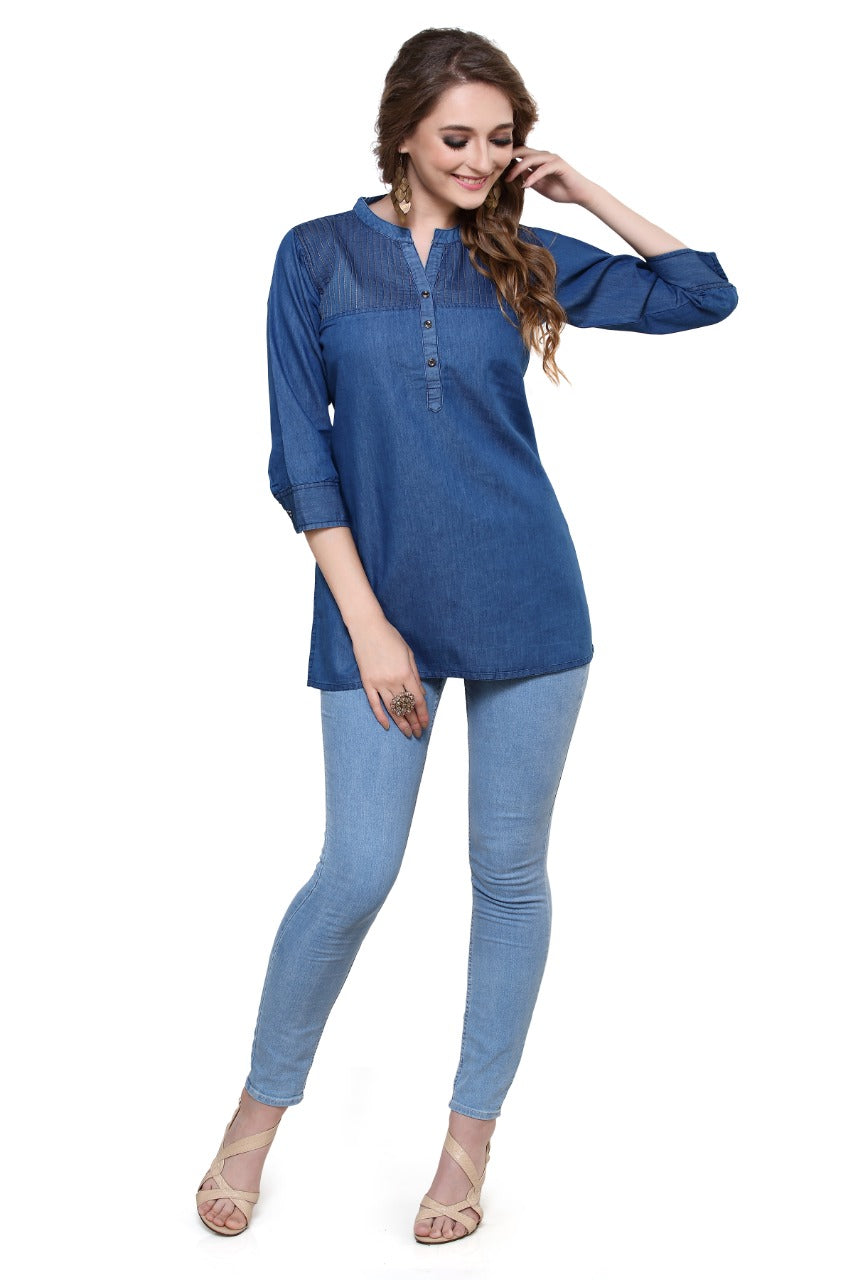 Denim Solid Kurti