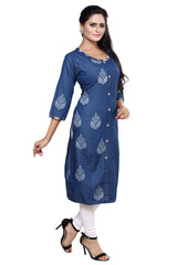 Denim Printed Kurta