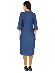 Denim Solid Kurta