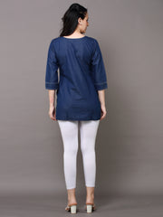 Denim Embroidered Kurti
