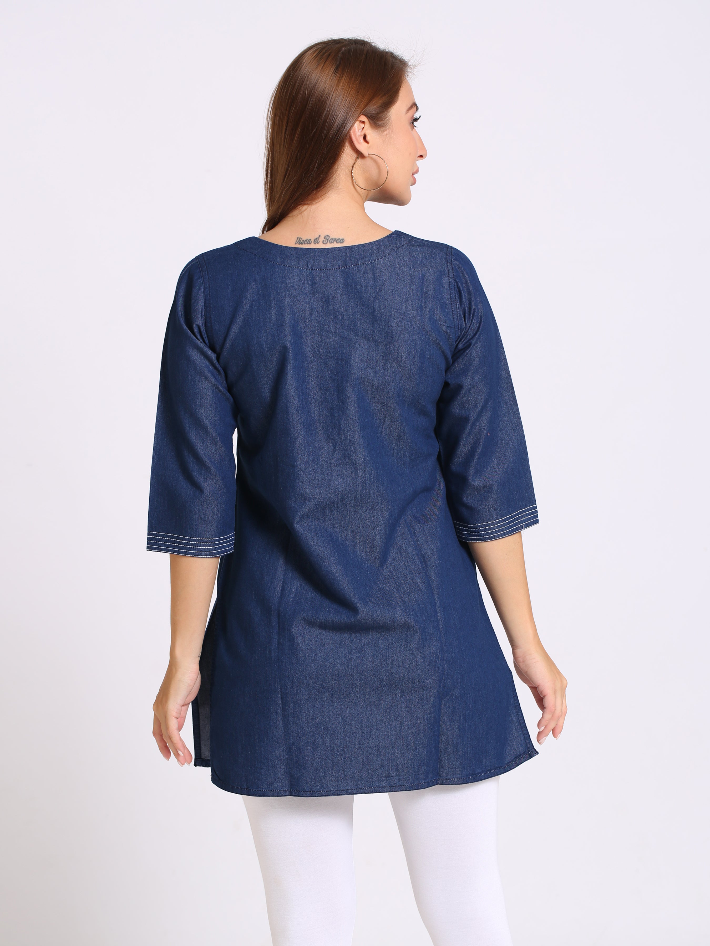 Denim Solid Kurti