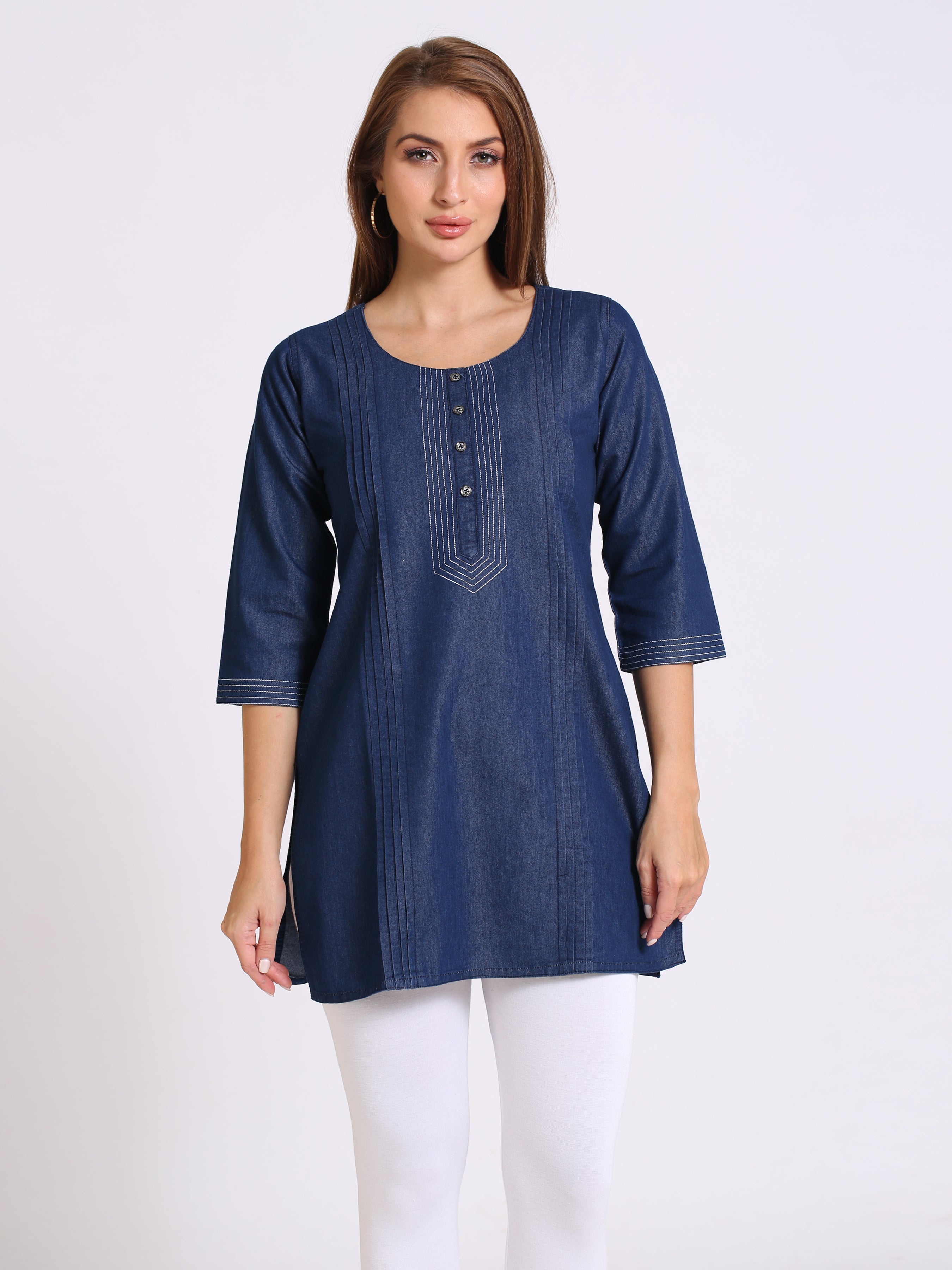 Denim Solid Kurti