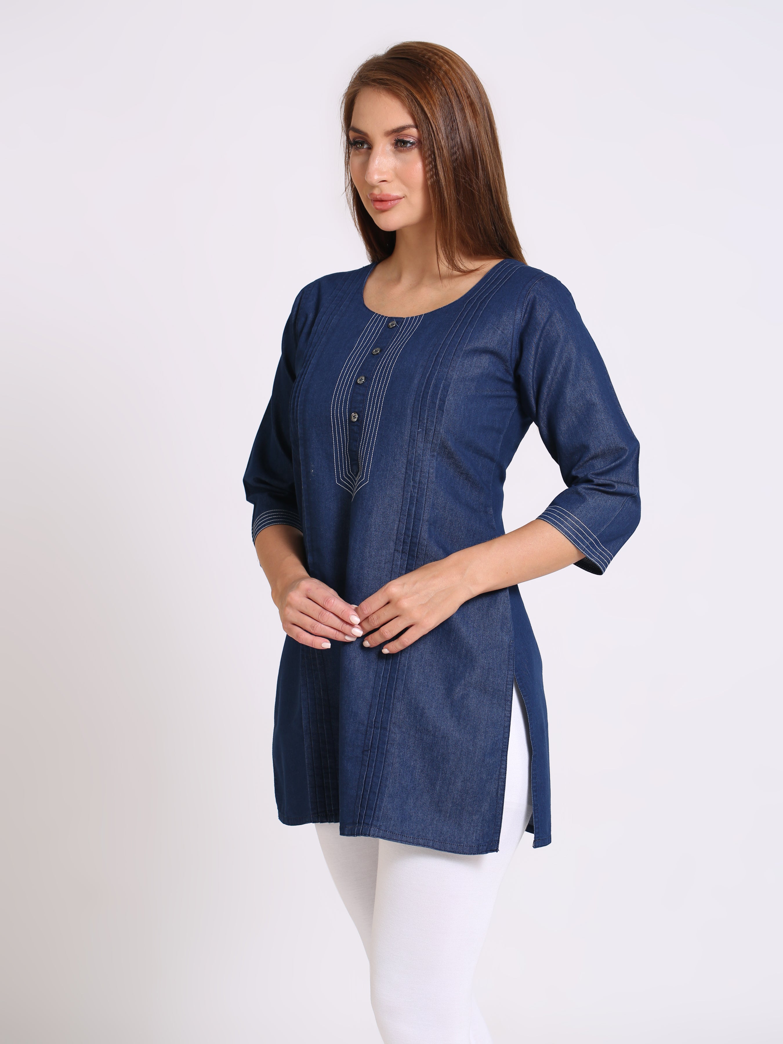 Denim Solid Kurti