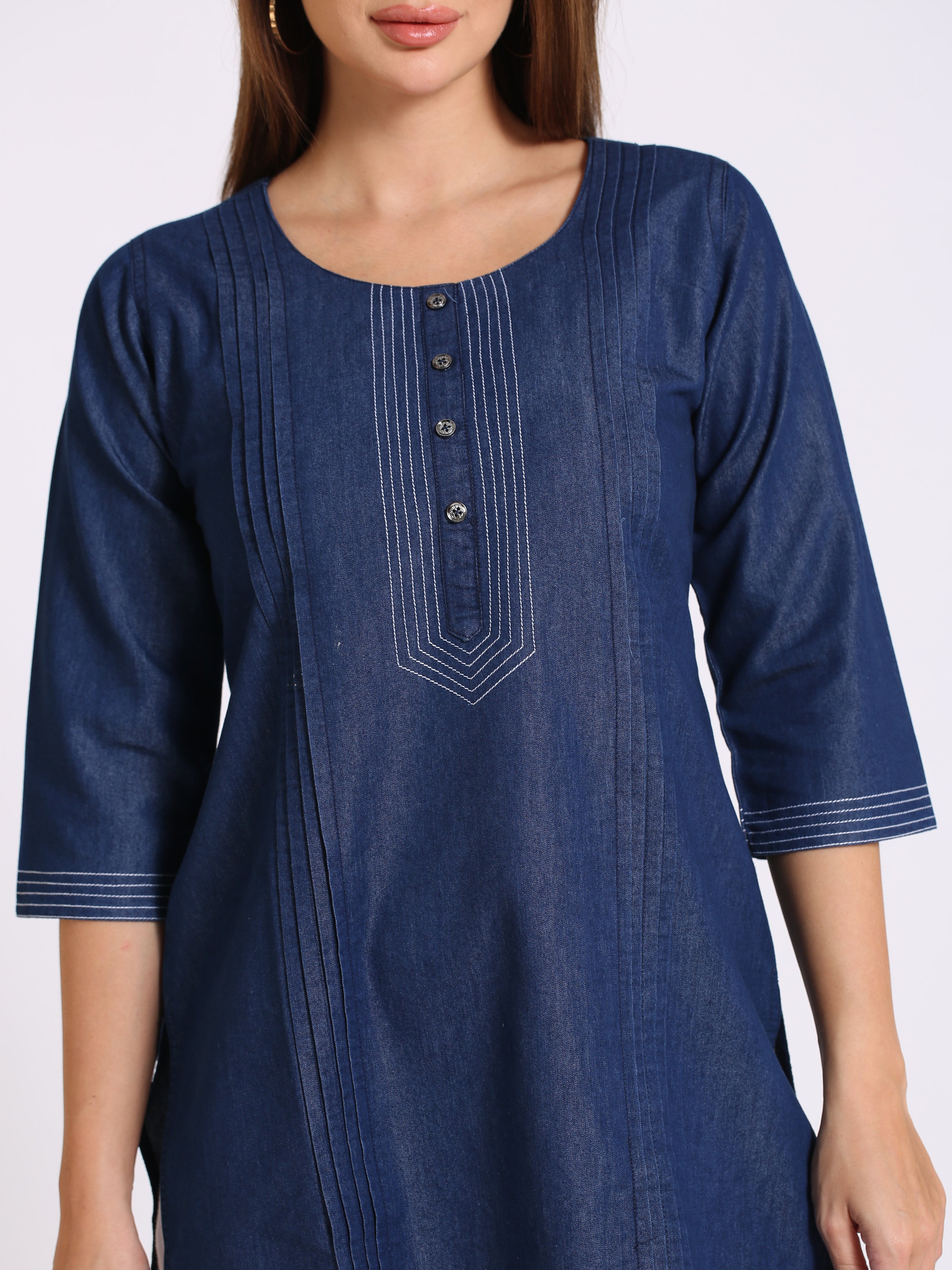 Denim Solid Kurti