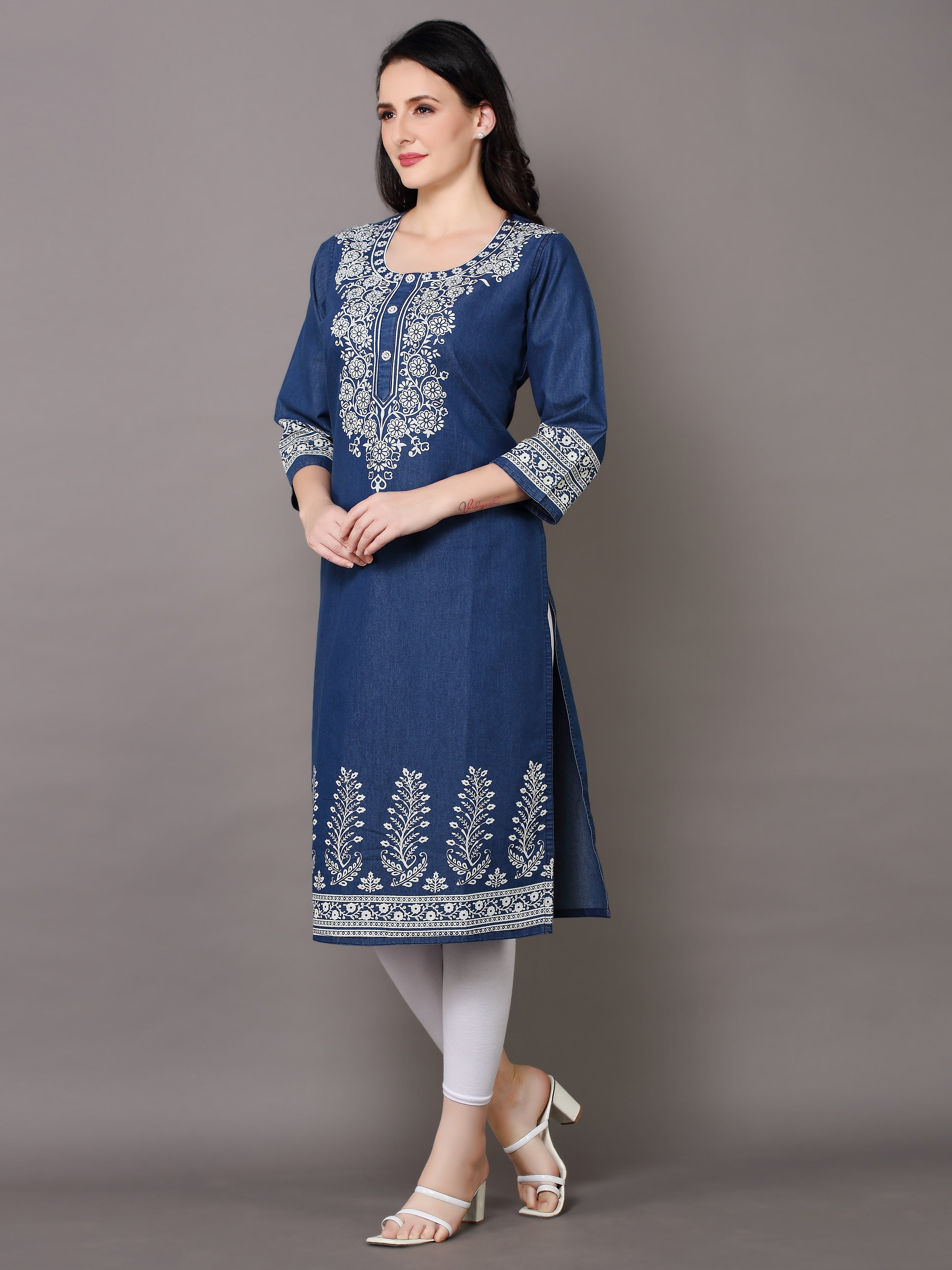Denim Printed kurta
